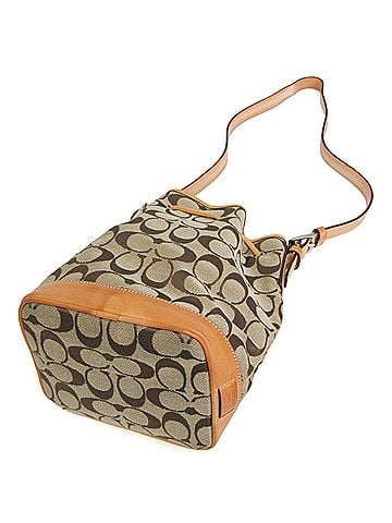 Coach Coach Signature Drawstring Bag 6365 Women's Canvas,Leather Shoulder Bag Beige (view 2)