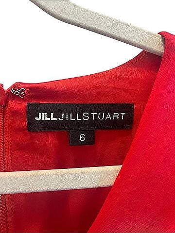 Jill Stuart Red Draped Long-Sleeve Mini Dress Casual Dress (view 2)