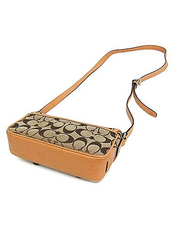 Coach Coach Signature Mini Crossbody Bag 6844 Women's Canvas,Leather Shoulder Bag Beige (view 2)