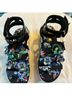 MSGM Floral Multi Color Black Sandals Size EU 41 - photo 6