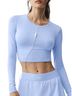 Alo Blue Long Sleeve Top Size S - photo 1