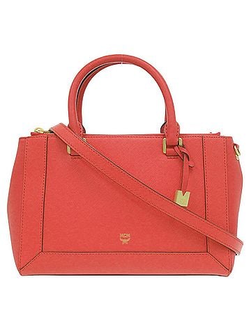 MCM MCM 2-Way Logo Leather Red Handbag (1237MCM) (view 1)