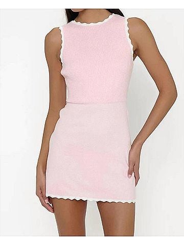 Show Me Your Mumu Cora Mini Dress in Taffy Pink Knit (view 2)