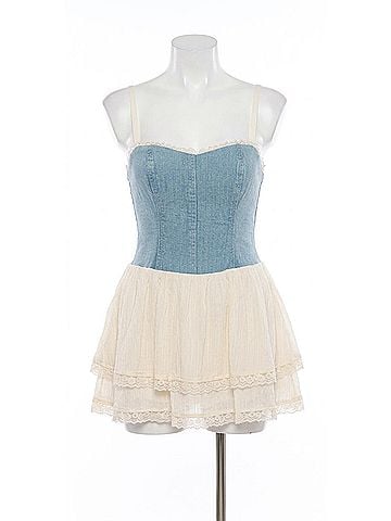 Show Me Your Mumu Geneva Mini Dress in Indigo W Cream (view 1)
