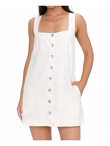 Show Me Your Mumu Everly Mini Dress in White Linen (view 2)