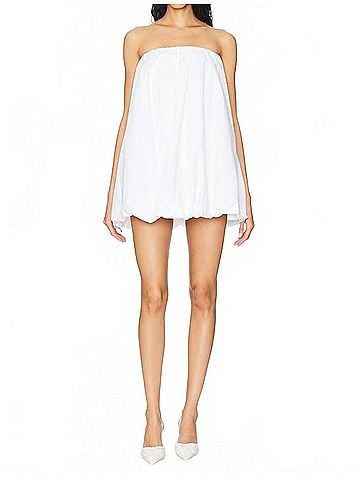Show Me Your Mumu Beverly Bubble Dress in White Poplin (view 2)