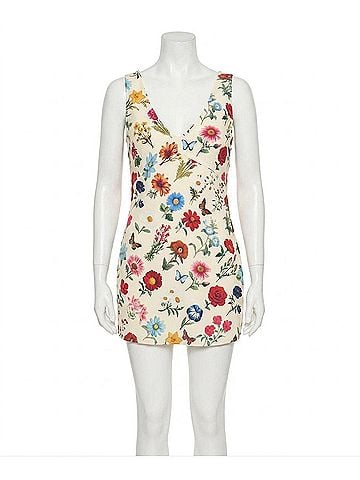 Show Me Your Mumu French Floral Emily Mini Dress in Beige (view 1)