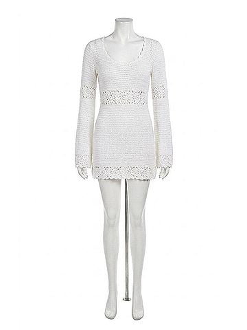 Show Me Your Mumu Jet Lag Salty Crochet Dress in White (view 1)