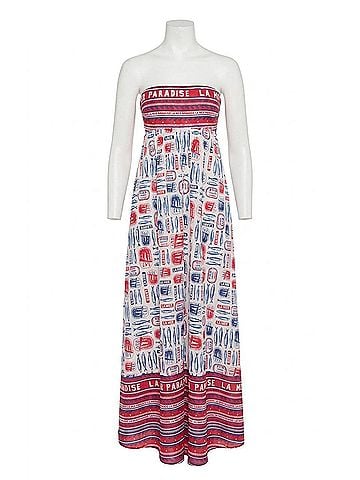 Show Me Your Mumu Day Out Salty Maxi Dress in Sardine Border (view 1)
