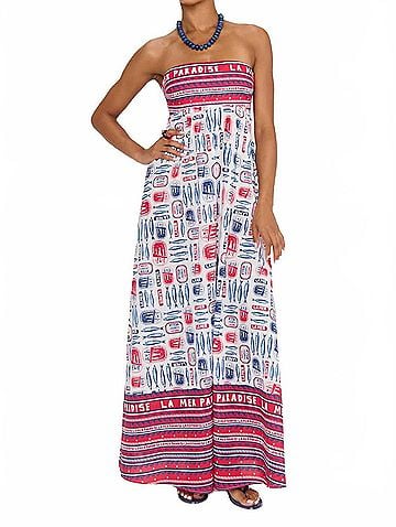 Show Me Your Mumu Day Out Salty Maxi Dress in Sardine Border (view 2)