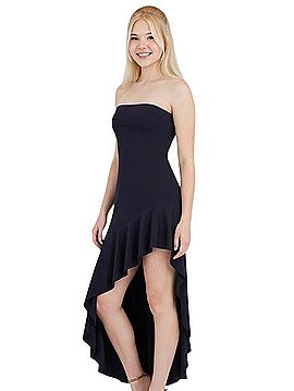 Susana Monaco Strapless Asymmetrical Ruffle Dress Cocktail Dress (view 1)