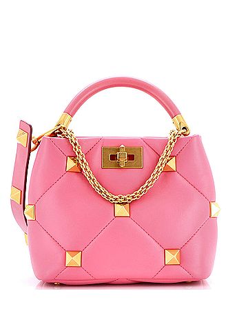 Valentino Garavani Roman Stud Top Handle Bag Quilted Leather Small (view 1)