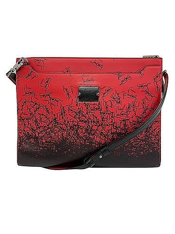 Christian Louboutin Christian Louboutin Sky Pouch 2-way Clutch Shoulder Bag (Red/Black) - Women's (view 1)