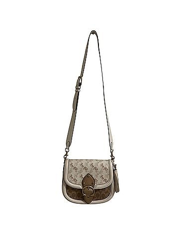 Coach COACH Beat Saddle Handbag Horse and Carriage Shoulder Bag C3837 Beige x Off-White Women's (view 2)