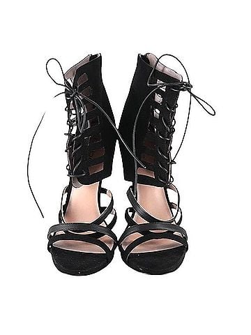 Bebe Bootie Back Zip Caged Stiletto Sandal Heels (view 2)