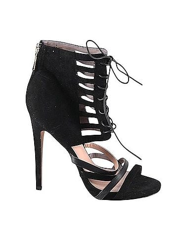 Bebe Bootie Back Zip Caged Stiletto Sandal Heels (view 1)