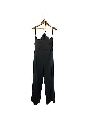 Bebe Wide Leg Sexy Chic Gold Necklace Chain Halter Jumpsuit Jumpsuit (view 1)