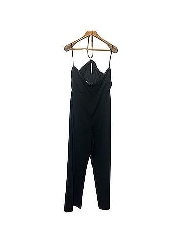 Bebe Wide Leg Sexy Chic Gold Necklace Chain Halter Jumpsuit Jumpsuit (view 2)
