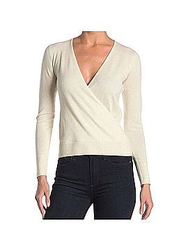 Everlane Cashmere Faux Wrap V-Neck Knit Sweater Cashmere Pullover Sweater (view 1)