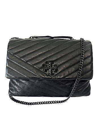 Tory Burch Kira Convertible Chevron Quilted Leather Black Powder Coated Gold Hardware Leather Shoulder Bag (view 1)