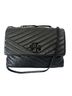 Tory Burch Kira Convertible Chevron Quilted Leather Black Powder Coated Gold Hardware Leather Shoulder Bag - photo 1