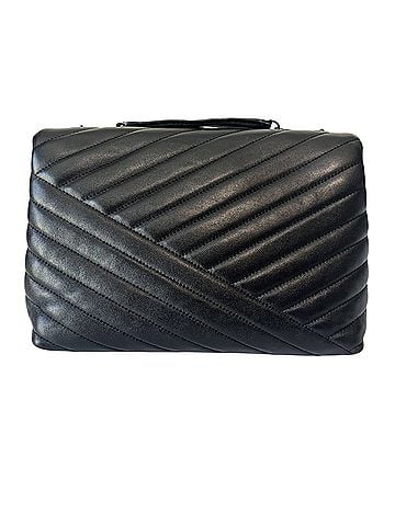 Tory Burch Kira Convertible Chevron Quilted Leather Black Powder Coated Gold Hardware Leather Shoulder Bag (view 2)