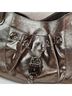 FURLA 100% Leather Brown Silver Shoulder Bag One size - photo 4