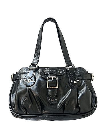 Longchamp Idole Black Leather Shoulder Bag Baguette Vintage Y2K Silver Buckle Leather Hobo (view 1)