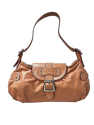 Longchamp Idole Light Tan Leather Pleated Vintage Y2K Silver Buckle Made in France Leather Hobo (view 1)