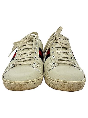 Gucci Gucci Ace Low-Top Sneakers in White Leather (view 2)