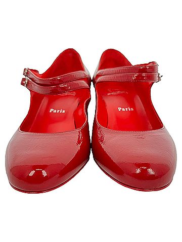 Christian Louboutin Christian Louboutin Miss Jane 55 Mary Jane Pumps in Red Patent Leather (view 2)