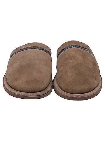 Brunello Cucinelli Brunello Cucinelli Mule Slippers in Brown Suede (view 2)