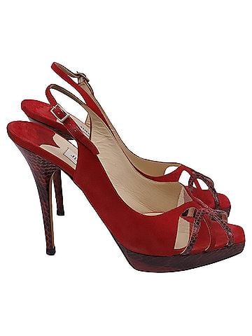 Jimmy Choo Jimmy Choo Slingback Heels in Red Suede (view 1)