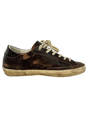 Golden Goose Golden Goose Super-Star Sneakers in Brown Leather (view 1)