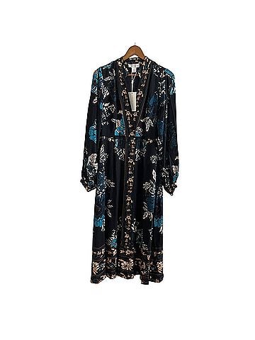 Caroline Constas Floral blossom tapestry print button front midi Cocktail Dress (view 2)