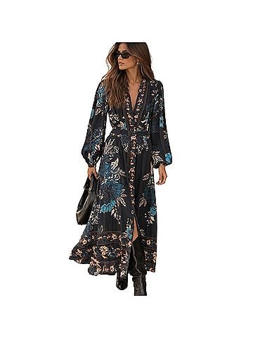 Caroline Constas Floral blossom tapestry print button front midi Cocktail Dress (view 1)