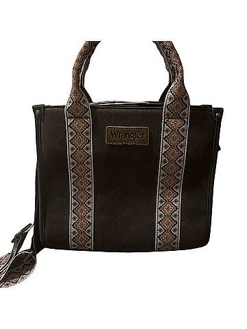 Wrangler Retro Dark Brown Tote With Geometric Straps Tote (view 1)