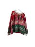 Holiday Time Floral Red Green Pink White Gold Pullover Sweater Size XL - photo 5