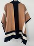 Chico's Color Block Brown Black White Poncho Size L - photo 3