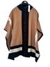 Chico's Color Block Brown Black White Poncho Size L - photo 1