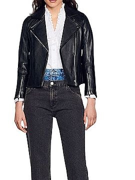 Sandro Lamb Leather Jacket Jacket (view 1)