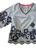 John Mark 100% Cotton Floral Blue Red 3/4 Sleeve Blouse Size S - photo 1