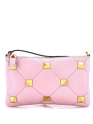 Valentino Garavani Roman Stud Zip Pochette Quilted Leather Mini (view 1)