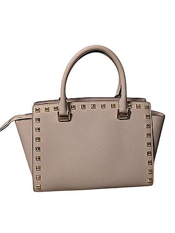 Michael Kors Selma Medium Studded Satchel Leather Satchel (view 2)