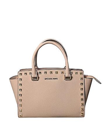 Michael Kors Selma Medium Studded Satchel Leather Satchel (view 1)