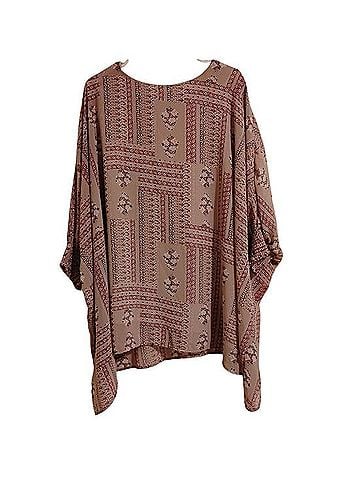 Hayden Boho Printed Dolman Sleeve Top Halter Top (view 1)