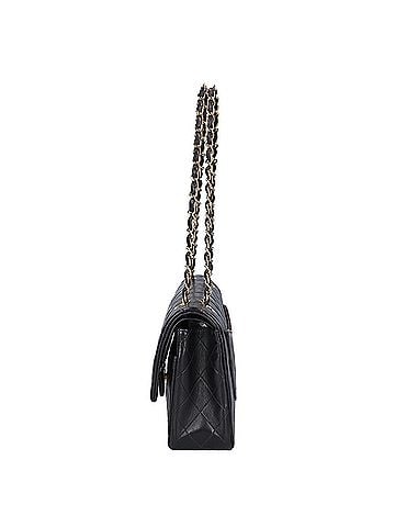 Chanel CHANEL A01112 (Serial Number 5) Lambskin Double Flap Matelassé 25 Chain Shoulder Bag, Black with Gold Hardware, Women's (view 2)