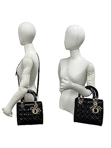 Christian Dior Christian Dior Lady Cannage Stitch Leather 2-way Shoulder Bag/Handbag Black 07-10 (view 2)