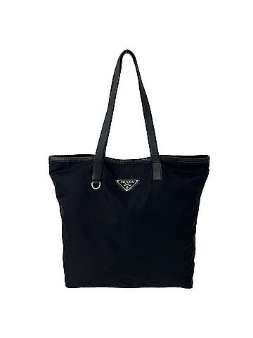 Prada PRADA Prada Triangle Logo Hardware Tessuto Pocono Nylon Leather Genuine Tote Bag Semi-Shoulder Black 18081 (view 1)