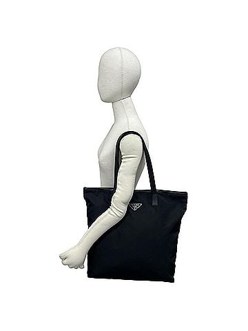 Prada PRADA Prada Triangle Logo Hardware Tessuto Pocono Nylon Leather Genuine Tote Bag Semi-Shoulder Black 18081 (view 2)